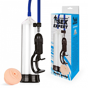 Помпа с двумя насадками вакуумная Sex Expert